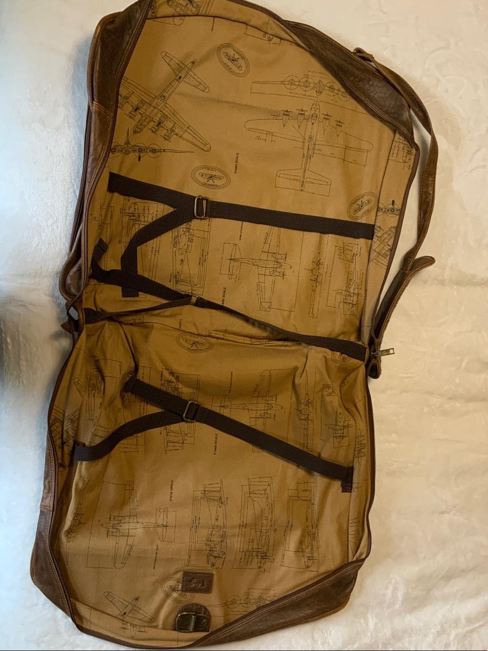 SCULLY BROWN LEATHER WEEKENDER BAG WITH SHOULDER STRAP - Picture 4 of 5